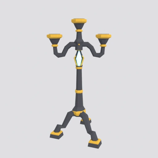 Candelabra, empty, 3D model render