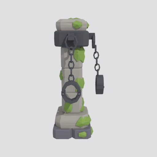 Chain post, 3D model render