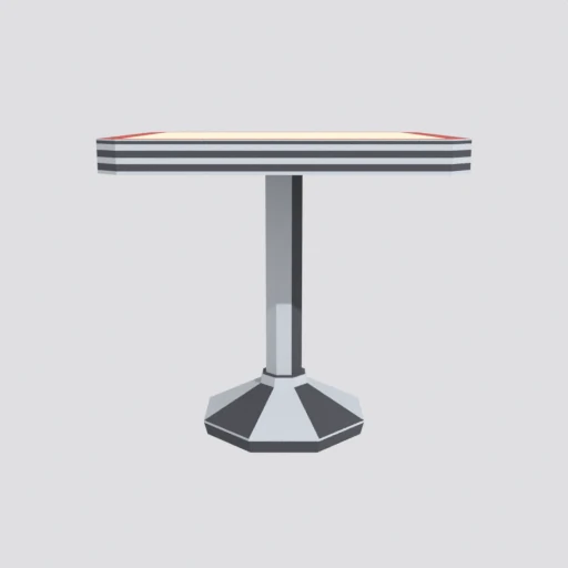 Diner table, 3D model render