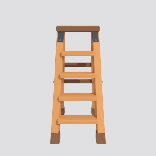 Step ladder, 3D model render