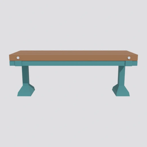 Bus bench, backless, 3D model render