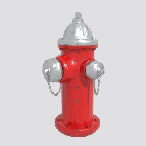 Fire hydrant, 3D model render