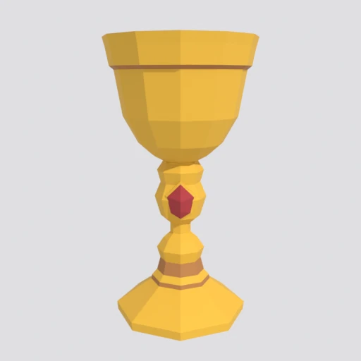 Gold goblet, 3D model render