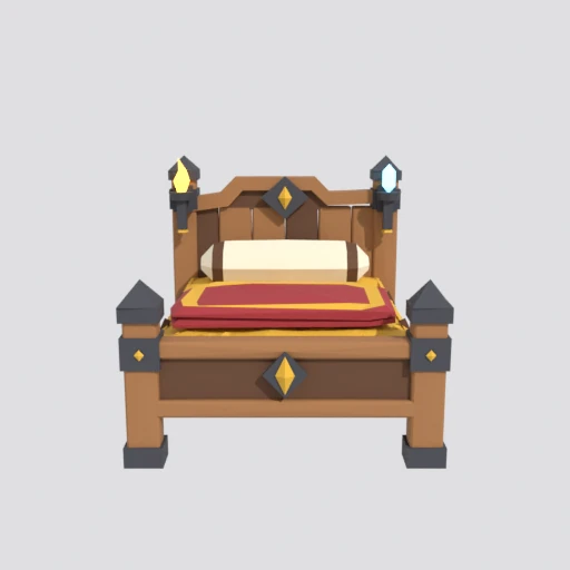 Straw bed, 3D model render