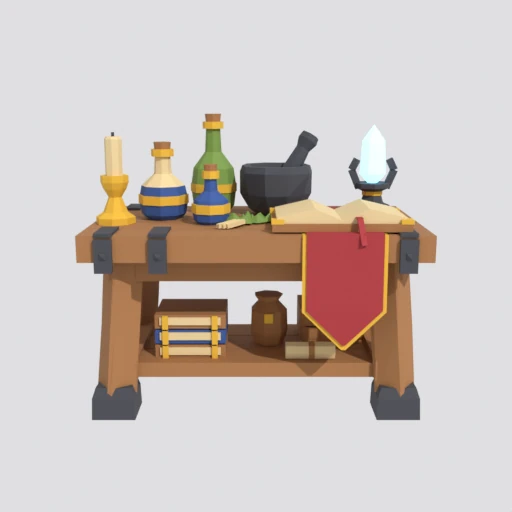 Alchemy table, 3D model render