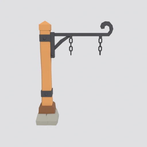 Hanging sign, empty, 3D model render