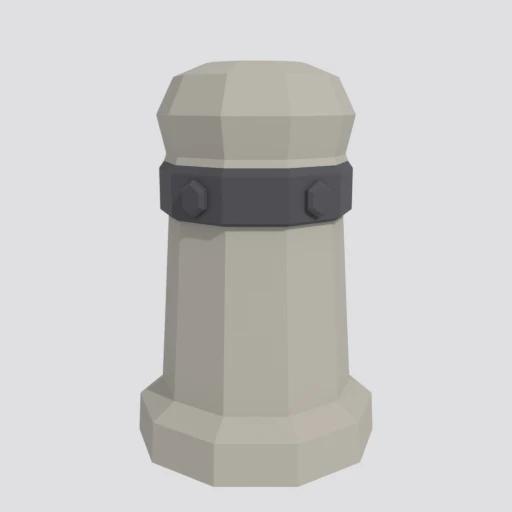 Stone bollard, 3D model render