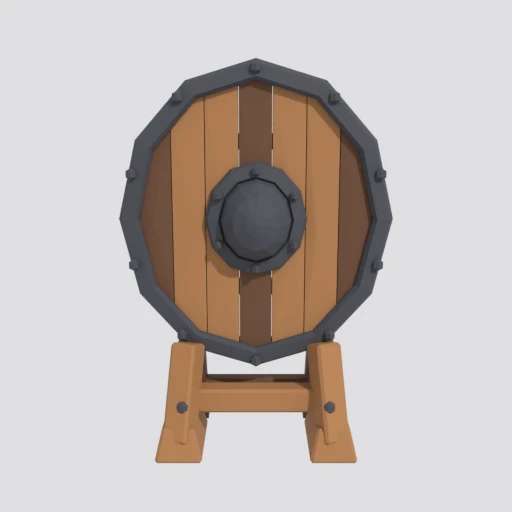 Shield stand, 3D model render