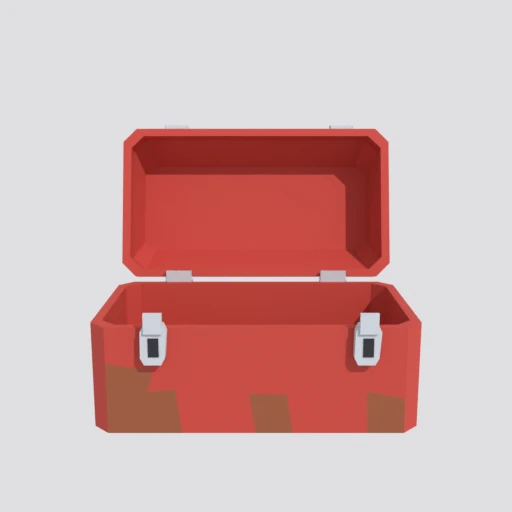 Toolbox, open, 3D model render
