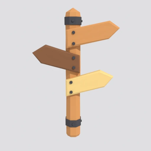 Signpost, 3D model render