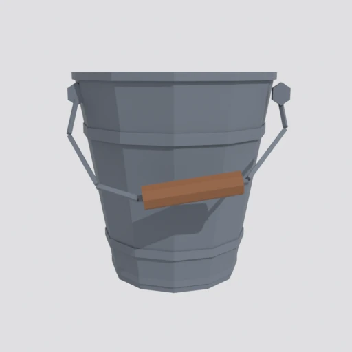 Flower bucket, empty, 3D model render