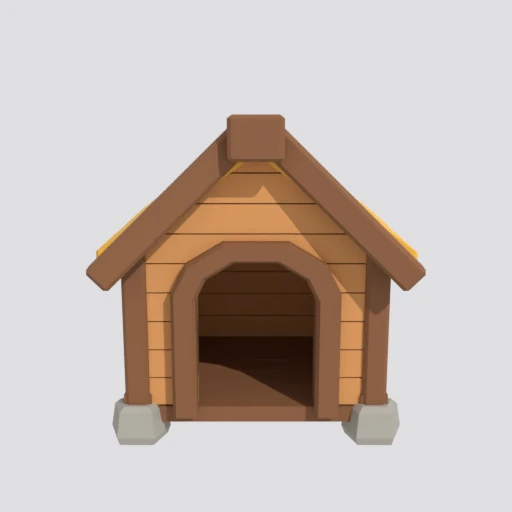 Dog kennel, 3D model render