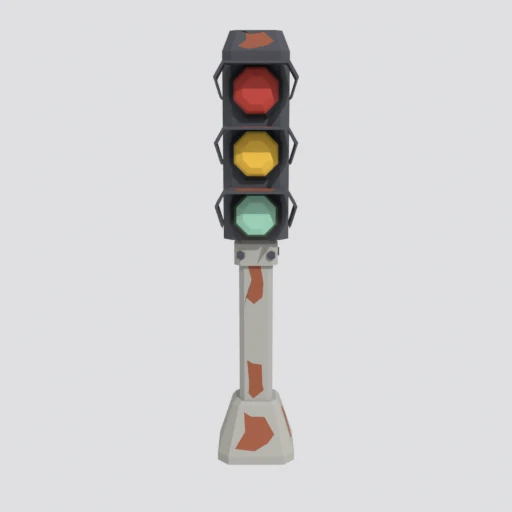 Traffic light, 3D model render