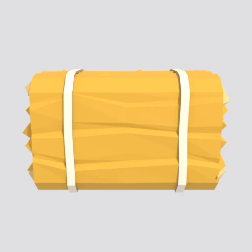 Hay bale, 3D model render