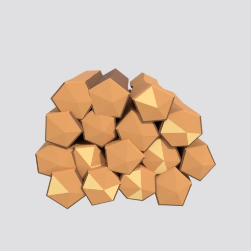 Log pile, 3D model render