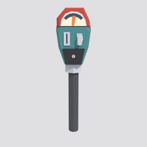 Parking meter, 3D model render