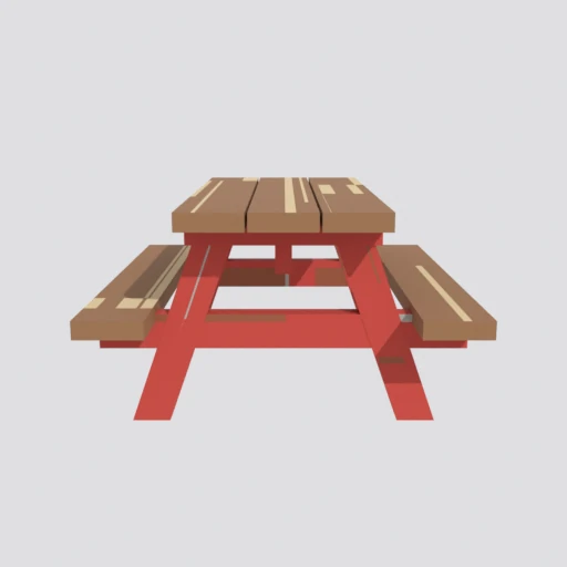 Picnic table, 3D model render