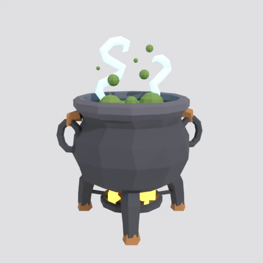 Witch cauldron, 3D model render