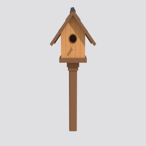 Birdhouse, 3D model render
