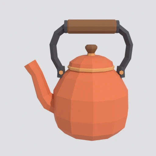 Copper kettle, 3D model render