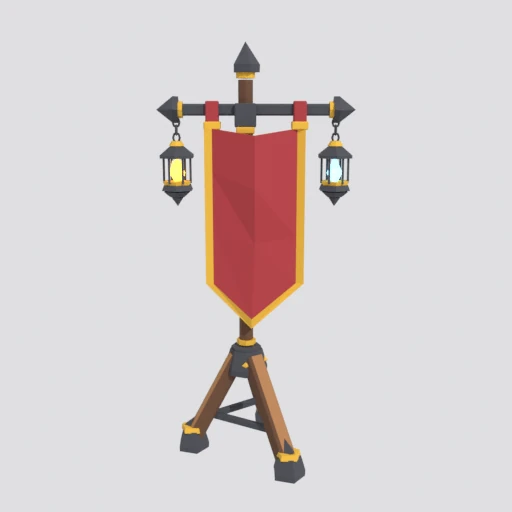 Banner stand, 3D model render