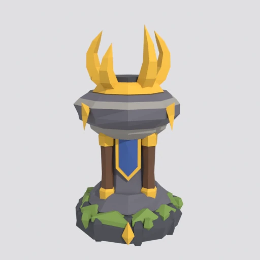 Orb pedestal, empty, 3D model render