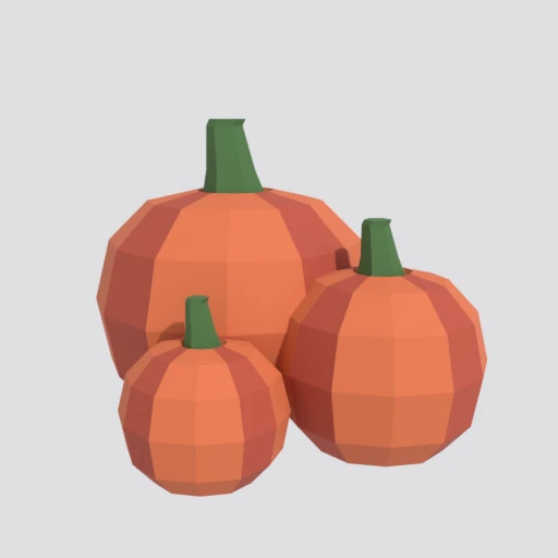 Pumpkin pile, 3D model render