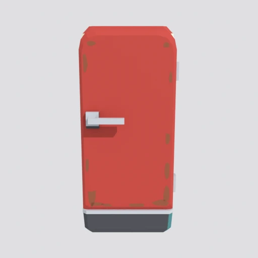 Old fridge, 3D model render