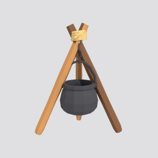 Cooking pot, 3D model render