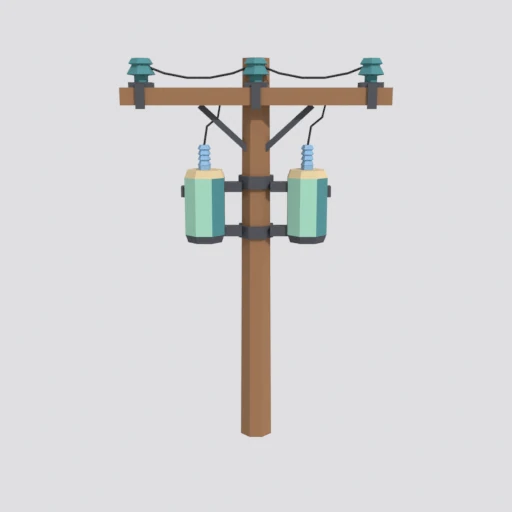 Utility pole, 3D model render