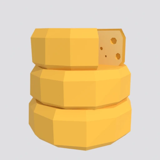 Cheese wheels, 3D model render