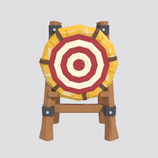 Archery target, 3D model render