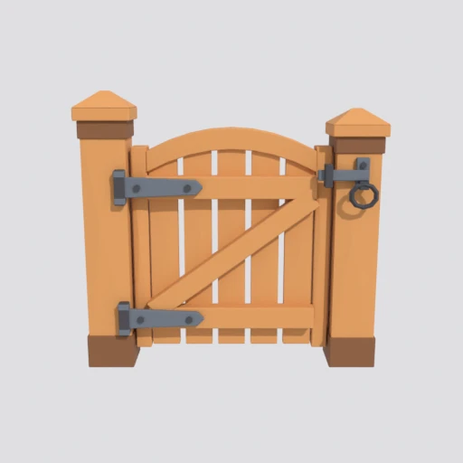 Garden gate, 3D model render