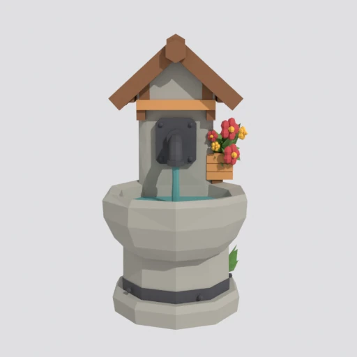 Drinking fountain, 3D model render