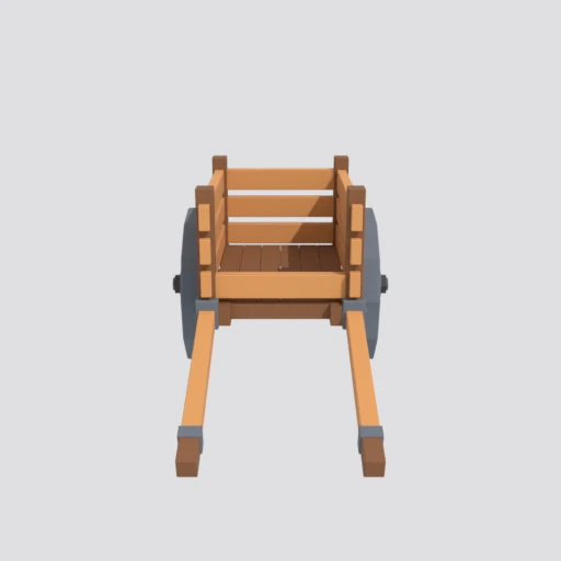 Hand cart, 3D model render