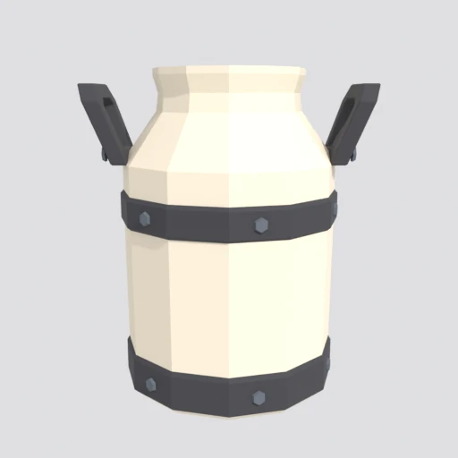 Milk churn, open, 3D model render