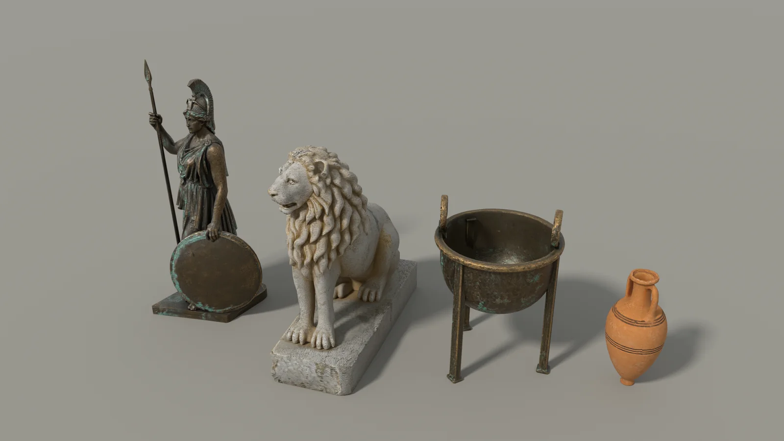 Every model in the Breakable.js: Sun Temple kit at its real size
