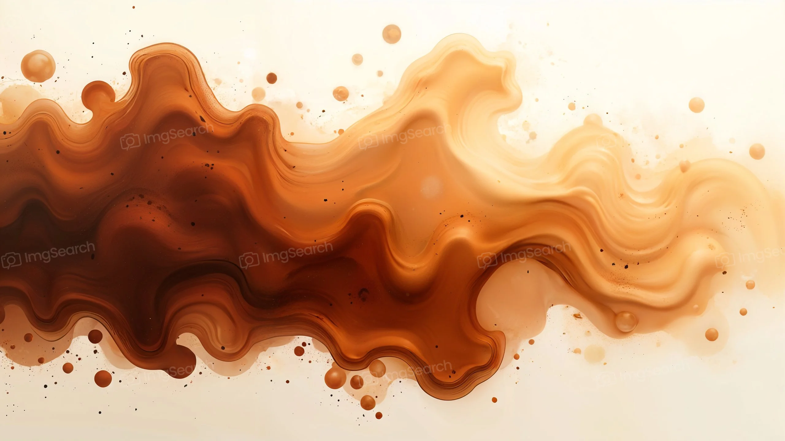 An abstract image with flowing waves in shades of brown and cream