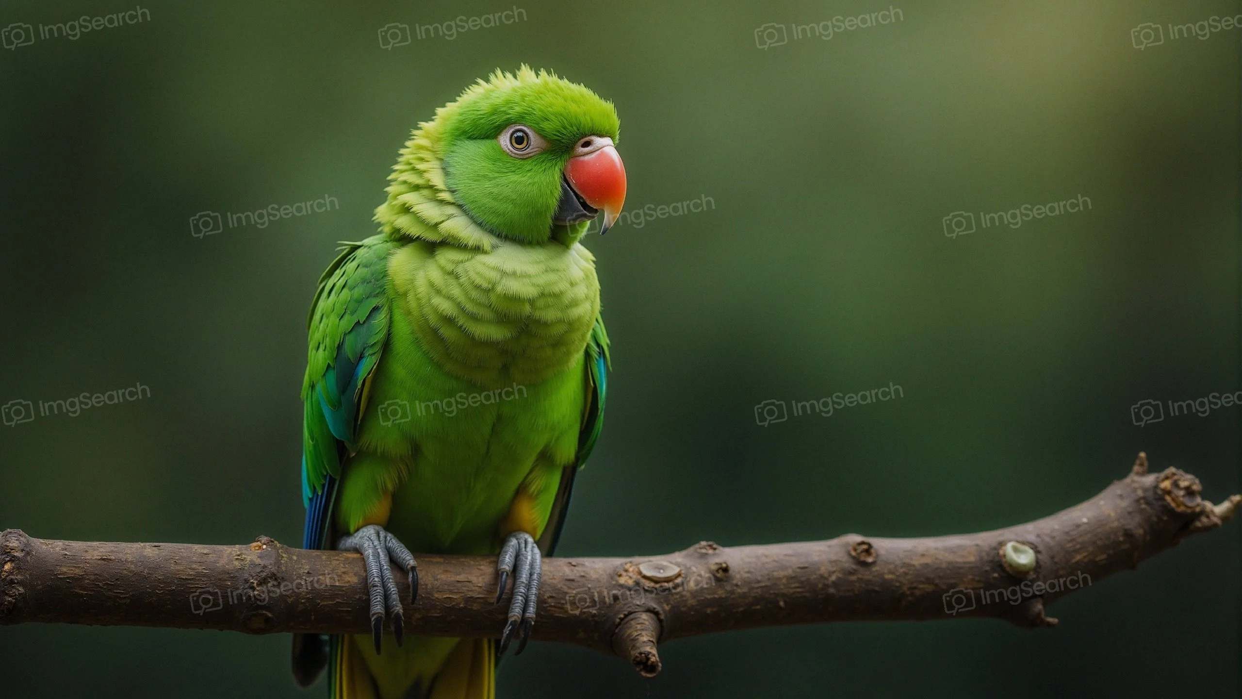 A green parrot sitting on a branch